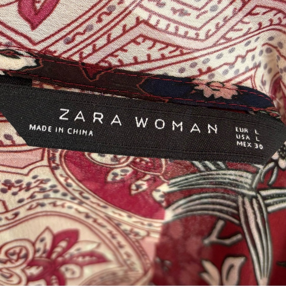 Zara patchwork print bow blouse - Picture 8 of 8